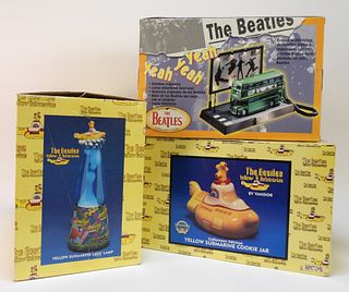 3PC Beatles Cookie Jar Lava Lamp Phone Collection