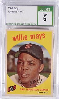 1959 Topps Baseball Willie Mays #50 CSG 6