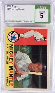 1960 Topps Baseball Mickey Mantle #350 CSG 5 Card