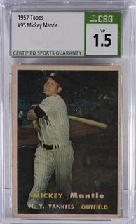 1957 Topps Baseball Mickey Mantle #95 CSG 1.5 Card
