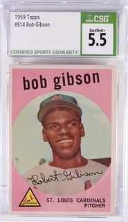 1959 Topps Baseball Bob Gibson #514 CSG 5.5 Card