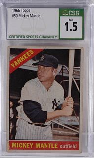 1966 Topps Baseball Mickey Mantle #50 CSG 1.5 Card