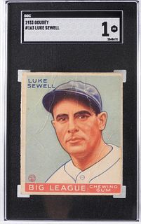 1933 Goudey Baseball Luke Swell #163 Card SGC 1