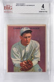 1933 Goudey Baseball Charley Gehringer #222 BVG 4