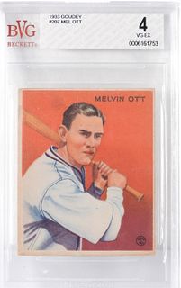 1933 Goudey Baseball Mel Ott #207 Card BVG 4