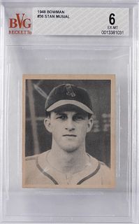 1948 Bowman Baseball Stan Musial #36 Rookie BVG 6