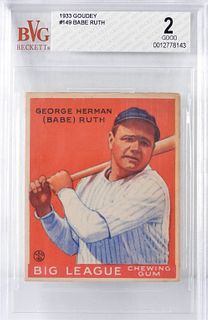 1933 Goudey Baseball Babe Ruth #149 Card BVG 2