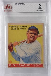 1933 Goudey Baseball Babe Ruth #53 Card BVG 2
