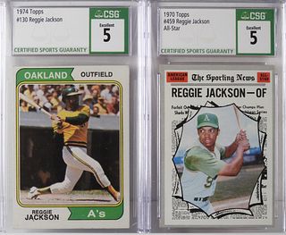 2PC 1970-74 Topps Baseball Reggie Jackson CSG Card