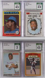 4PC 1970-75 Topps Baseball Hank Aaron CSG Group