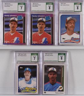 5PC 1989 Randy Johnson Baseball Rookie Card Group