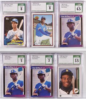 6PC 1989 Ken Griffey Jr Baseball Rookie Card Group