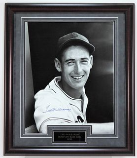 Ted Williams Autographed Red Sox Headshot Photo