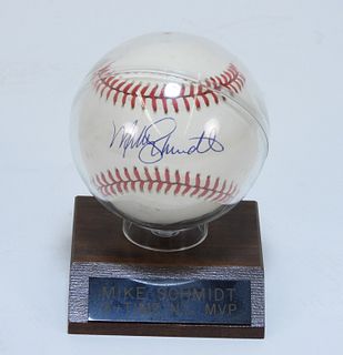 Mike Schmidt Autographed Baseball on Sweet Spot