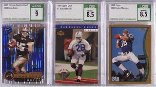 3PC Football Brees Faulk Manning CSG Rookie Group