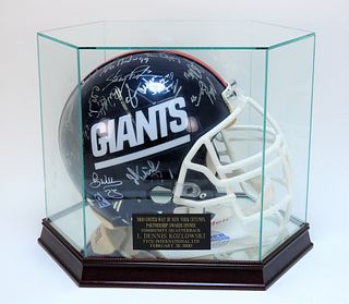 1990 New York Giants Super Bowl Team Signed Helmet
