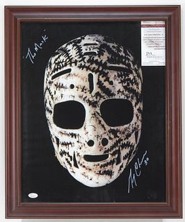 Gerry Cheevers Bruins Autographed Mask Photo JSA