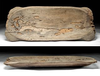 Huge 18th C. Hawaiian Wood Poi Platter