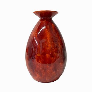 Boch Freres Oxblood Red Glazed Porcelain Vase