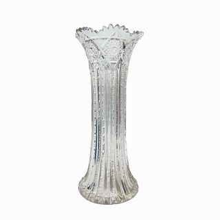 Antique American Brilliant Cut Crystal Tall Vase