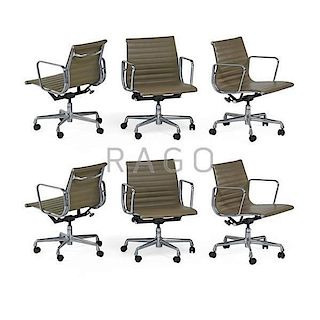 CHARLES AND RAY EAMES Six Soft Pad chairs
