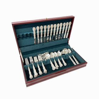 72pc Alvin Sterling Silver "French Scroll" Set