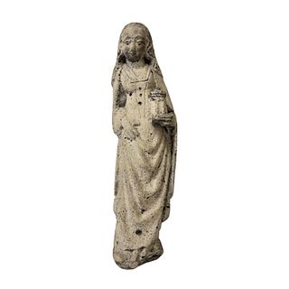 Antique Italian Stone Mary Magdalen Santos Sculptu