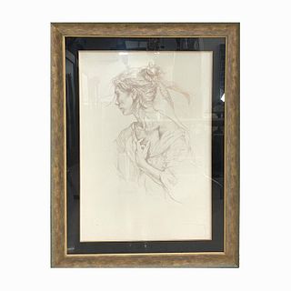 Signed Doye Portrait Study Of Woman LE Lithograph