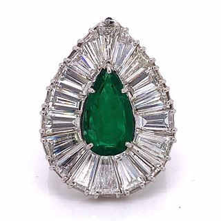 AGL Certified Zambian Emerald And Diamond Ring