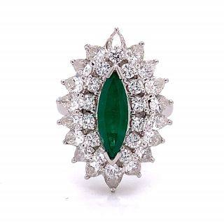 Marquise Emerald And Diamond Ring