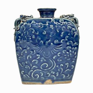 Chinese Yuan Dynasty Cobalt Glazed Phoenix Vase