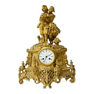 Achille Brocot French Gilt Bronze Mantle Clock