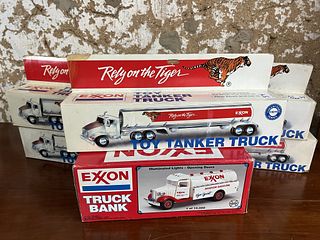 Six Exxon Toy Trucks