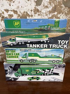 Three BP Toy Trucks