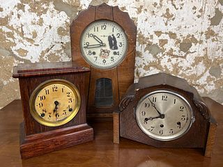 Three Assorted Mantle Clocks