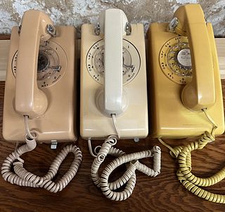Three Vintage Wall Phones