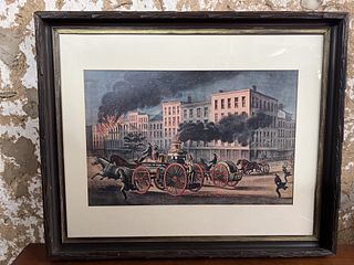 Reproduction Fire Fighting Lithograph