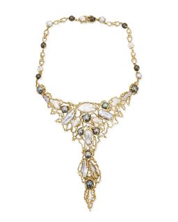 A Barbara Anton baroque cultured pearl and diamond necklace