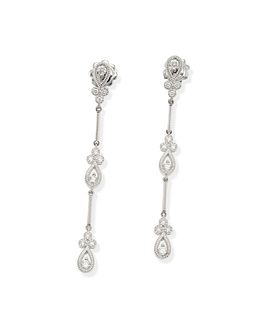 A pair of diamond ear pendants