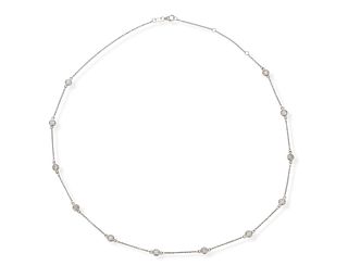 A diamond collet necklace
