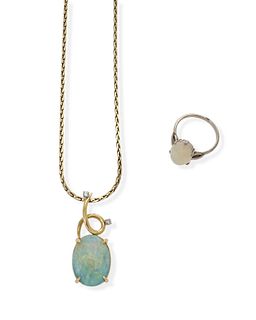 Two opal jewelry items