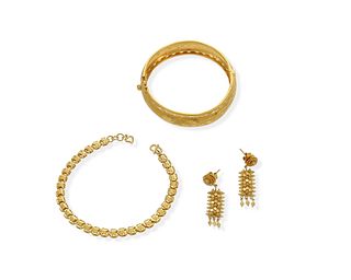 A group of high karat gold jewelry