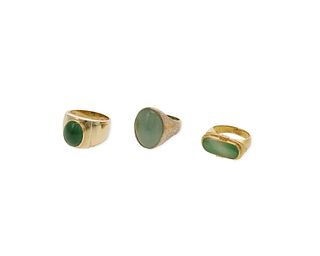 Three Jadeite rings