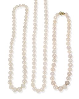 Three fresh water pearl necklaces