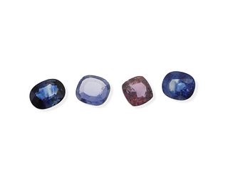 Four unmounted sapphires