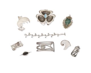 A group of Modernist and artisan jewelry