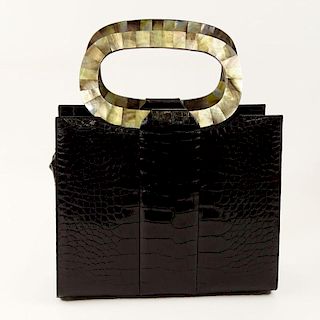 Darby Scotty Alligator handbag with Mother of Pearl Handle.