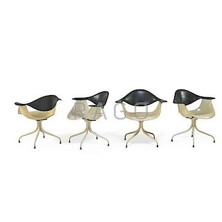 GEORGE NELSON; HERMAN MILLER Four DAF chairs