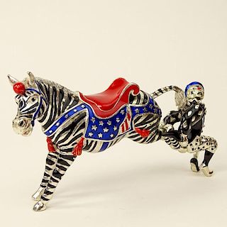 Tiffany & Co. Sterling and Enamel Circus Figure "Zebra and Clown"