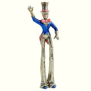 Tiffany & Co. Sterling and Enamel Circus Figure "Stilt Man"